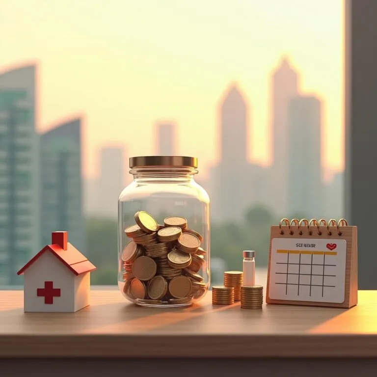 Savings jar, toy house, calendar. Financial planning concept. | Cpflah.sg